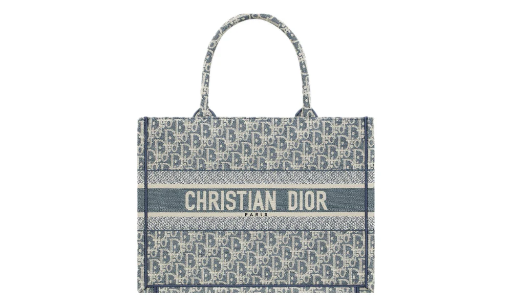 Borsa media Dior Book Tote Oblique Chambray - immagine 2