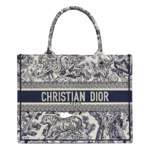 Borsa media Dior Book Tote Ecru and Blue