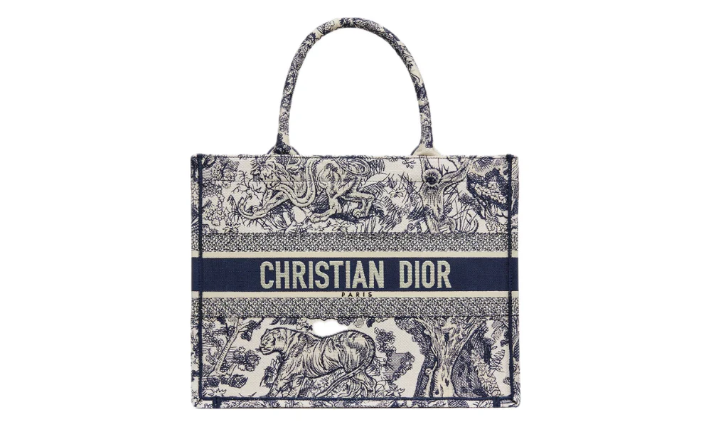 Borsa media Dior Book Tote Ecru and Blue - immagine 2