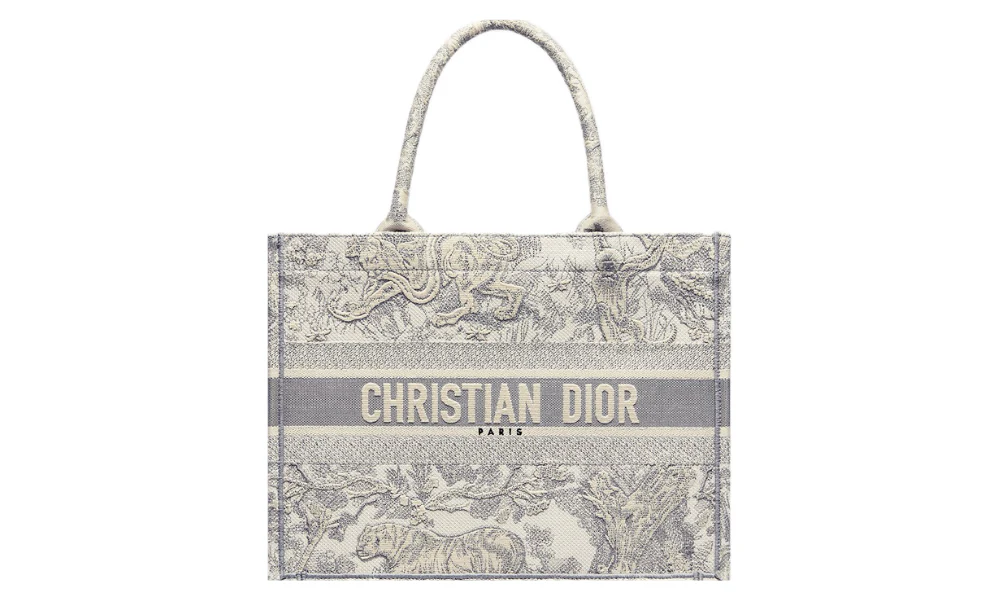 Borsa media Dior Book Tote Ecru and Gray