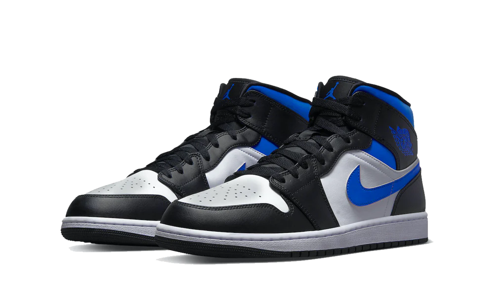 Air Jordan 1 Mid White Black Racer Blue - immagine 3
