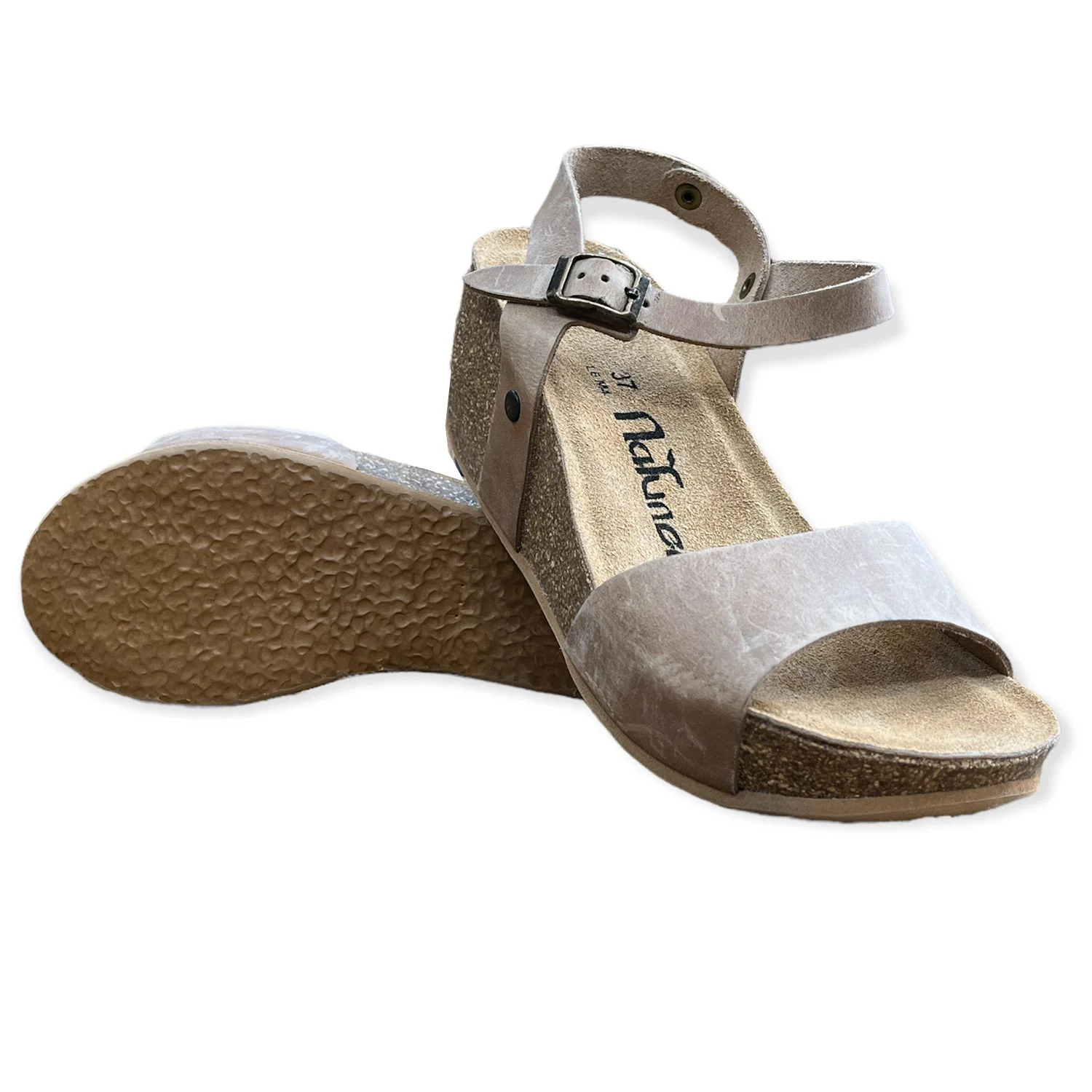 CH10 - NATUNED Sandalo a fascia larga con cinturino regolabile e zeppa da donna plantare in lattice anatomico comfort - immagine 5